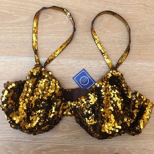 Gold sequin bras
